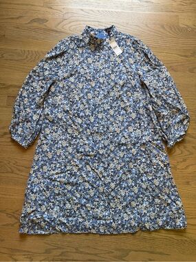 Ann Taylor Light Blue Floral Mock Neck dress